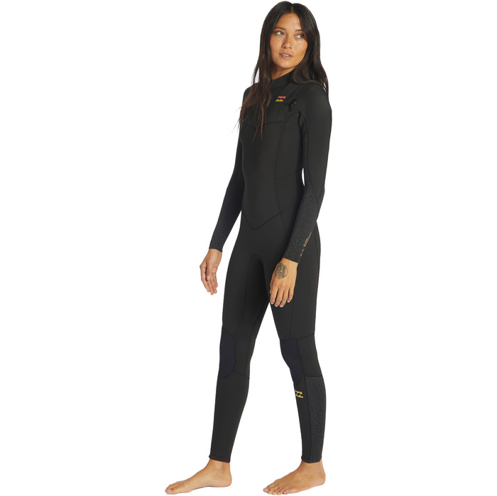2023 Billabong Womens Synergy 4/3mm Chest Zip Wetsuit ABJW100130 - Wild Black